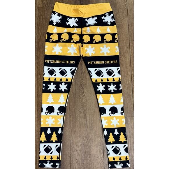 Xlusion Pittsburgh Steelers Football Holiday Christmas Pants Size M Leggings - Picture 1 of 3